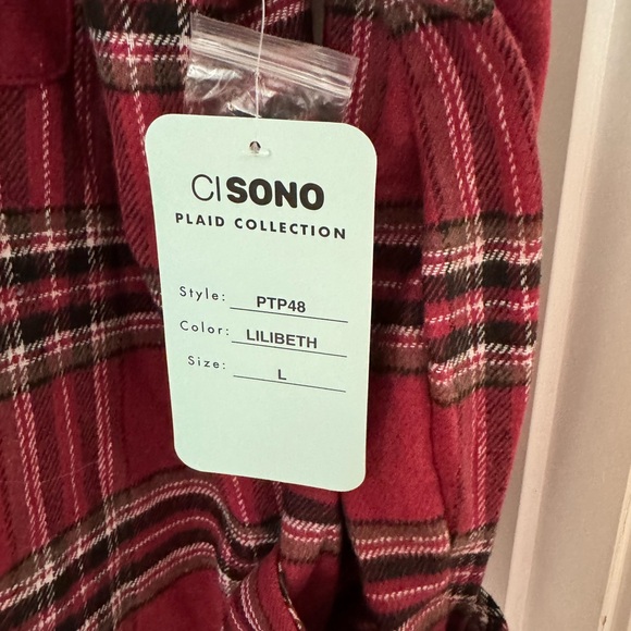 Women’s Large plaid hooded zip up jacket NWT - Picture 4 of 7